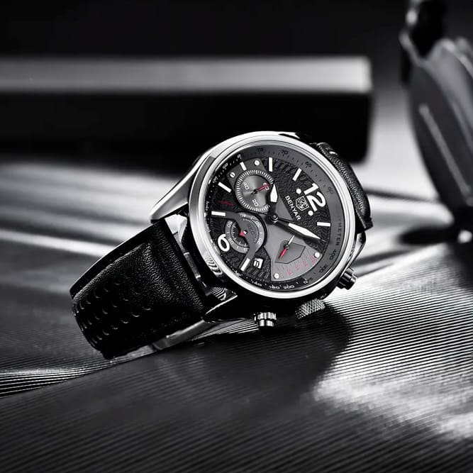 Relógio Esportivo Com Pulseira de Couro - Rare Benyar